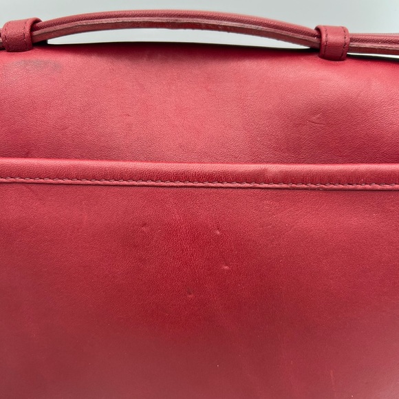 Elegant Vintage Red Leather Coach Court Shoulder Bag - Picture 3 of 15
